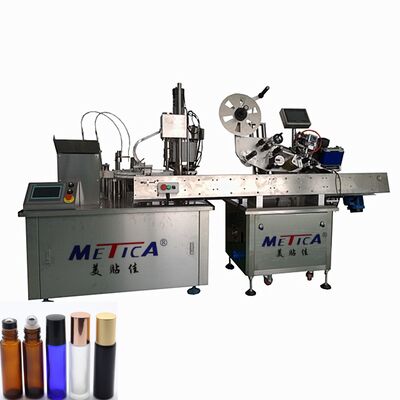 Auto roll on bottle deodorant filling capping and labeling machine
